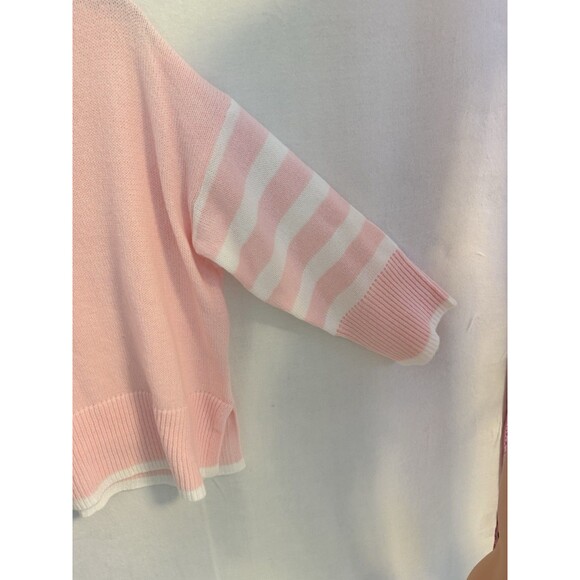 Mud Pie Pink & White Striped Turtleneck Sweater | One Size | Soft Knit Pullover - Picture 2 of 12
